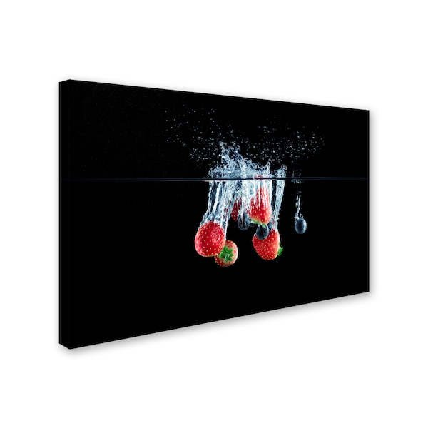 Johanna 'Strawberries And Blueberries Splash' Canvas Art,22x32